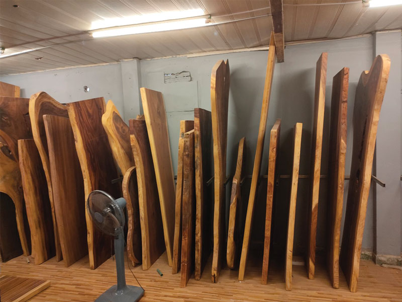 Các mặt gỗ nguyên khối đa dạng kích thước