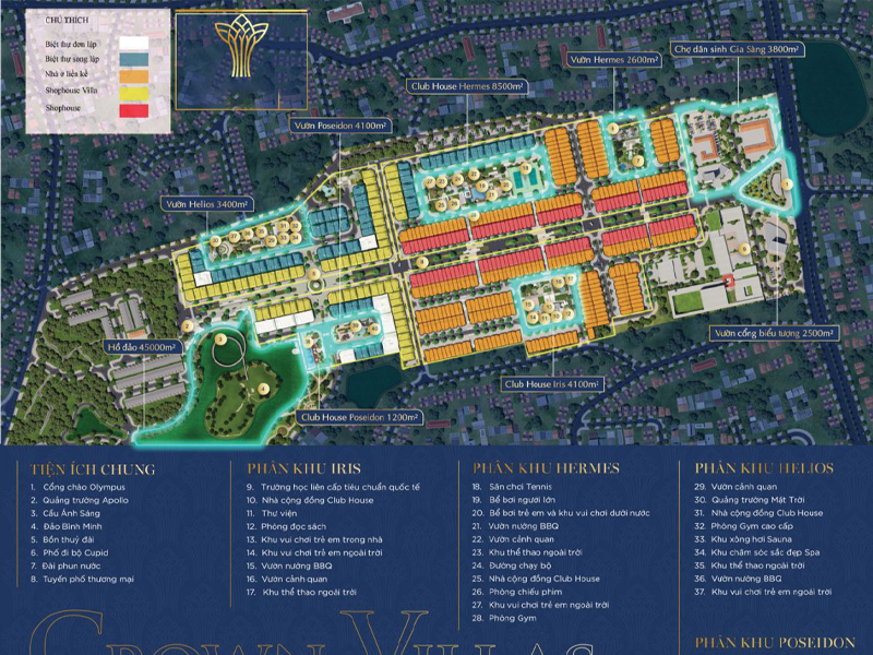 Tiện ích dự án Crown Villas Thái Hưng